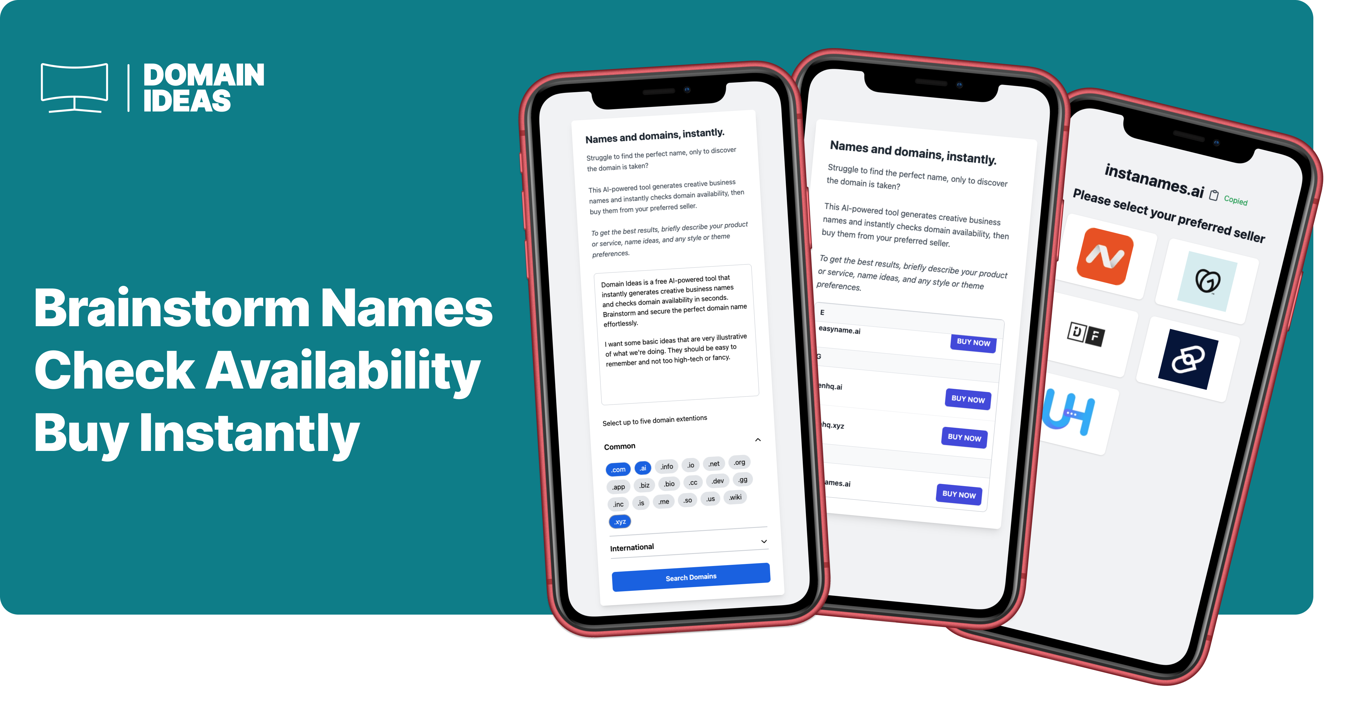 Domain Ideas app screenshot
