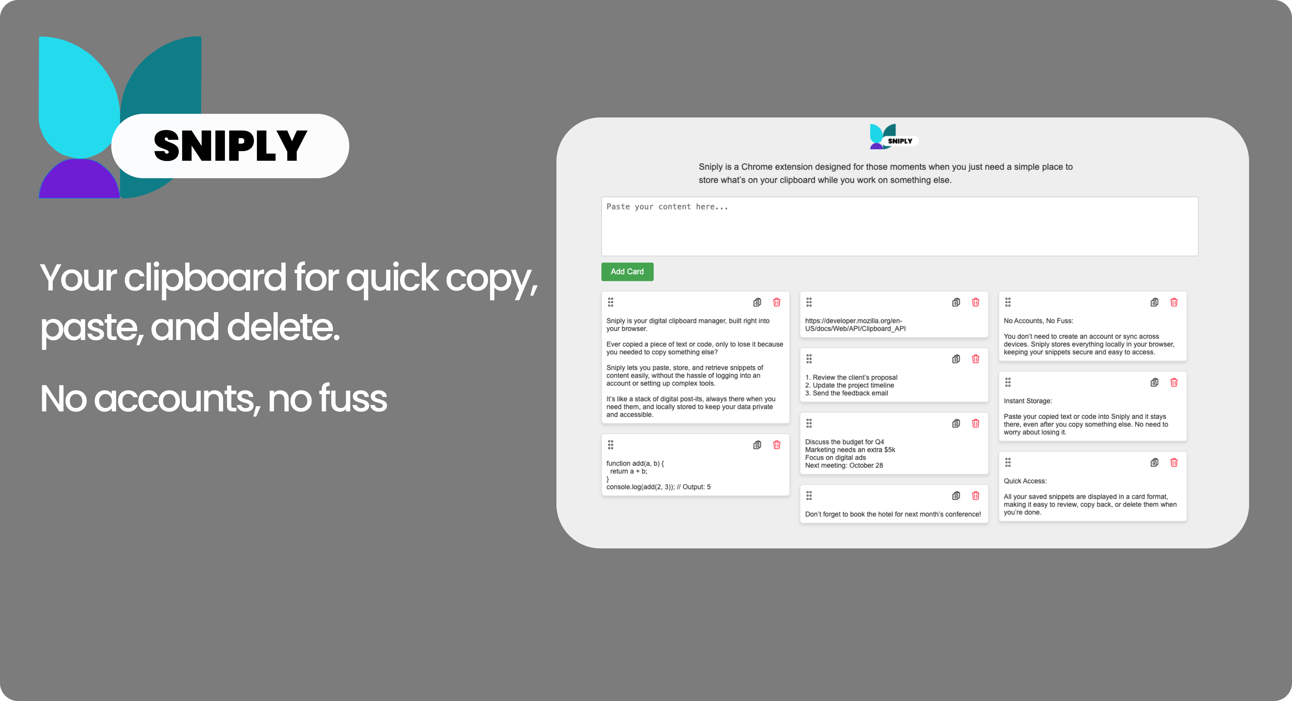 Sniply Chrome extension screenshot